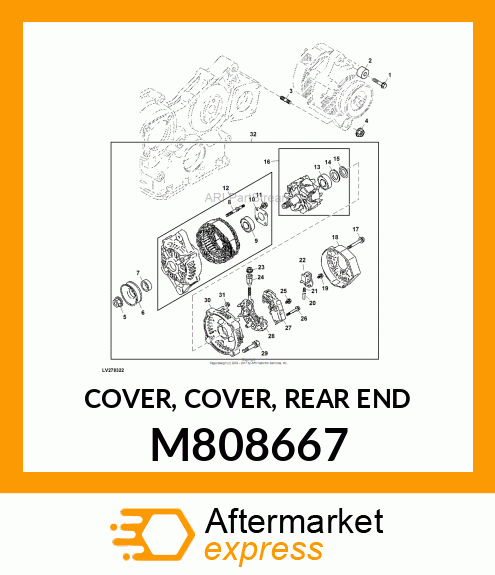 COVER, COVER, REAR END M808667