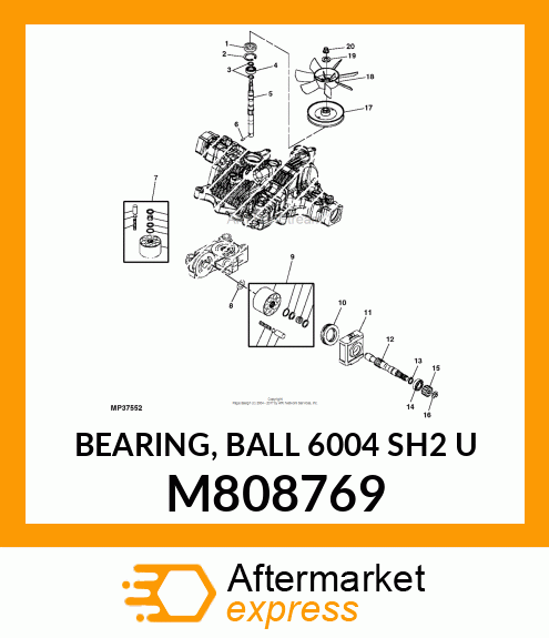 BEARING, BALL 6004 SH2 U M808769