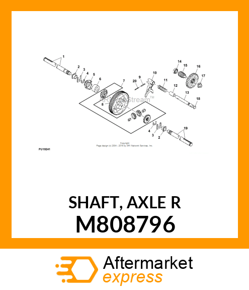 SHAFT, AXLE R M808796