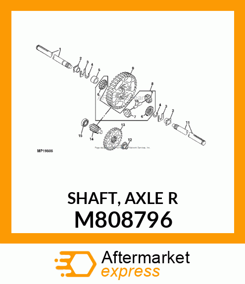 SHAFT, AXLE R M808796