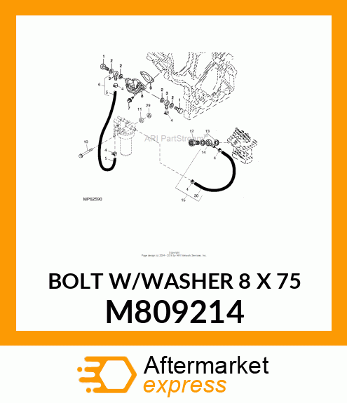 BOLT W/WASHER 8 X 75 M809214