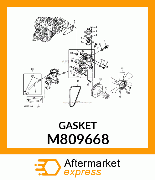 GASKET, WATER PUMP M809668