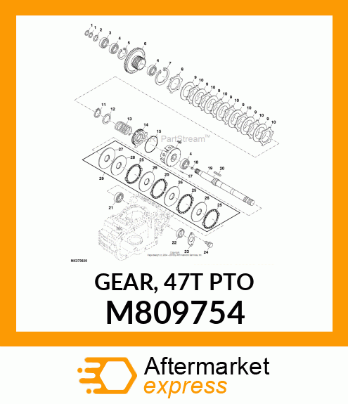 GEAR, 47T PTO M809754