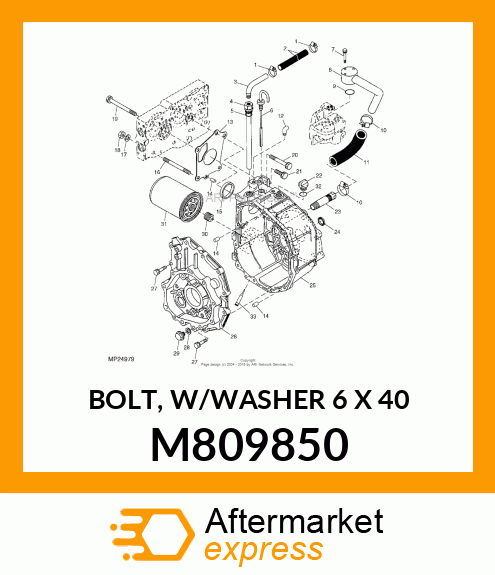 BOLT, W/WASHER 6 X 40 M809850