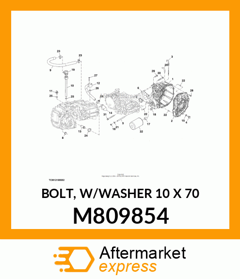 BOLT, W/WASHER 10 X 70 M809854