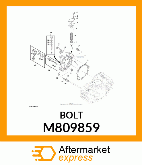 BOLT, W/WASHER 10 X 25 M809859