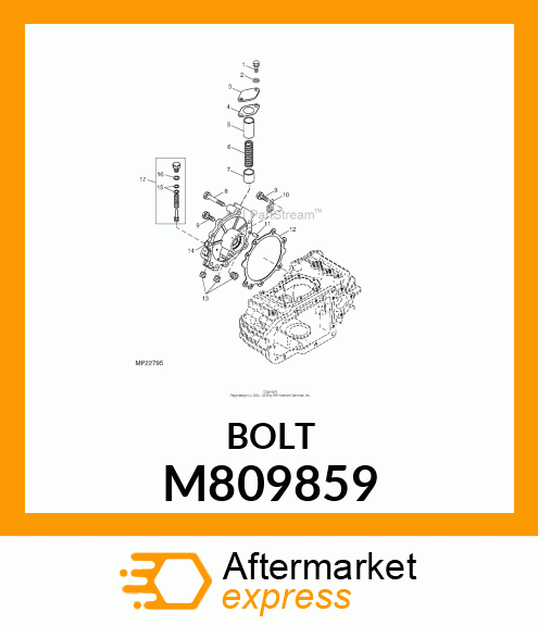 BOLT, W/WASHER 10 X 25 M809859