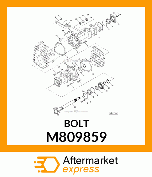 BOLT, W/WASHER 10 X 25 M809859