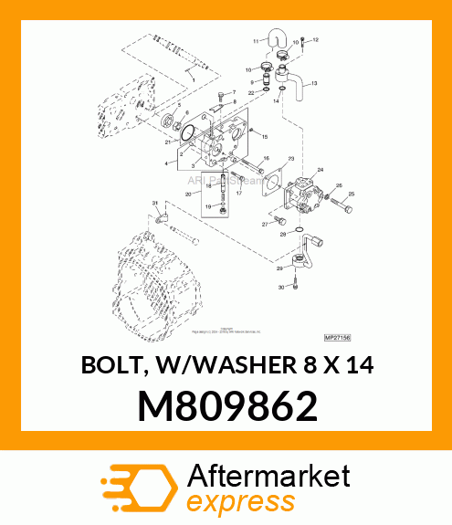 BOLT, W/WASHER 8 X 14 M809862