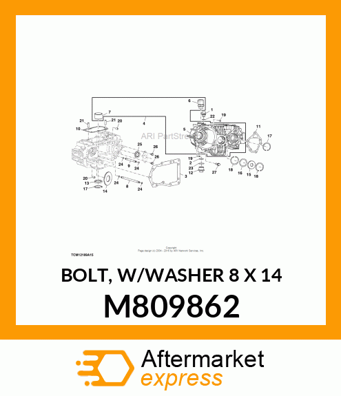 BOLT, W/WASHER 8 X 14 M809862