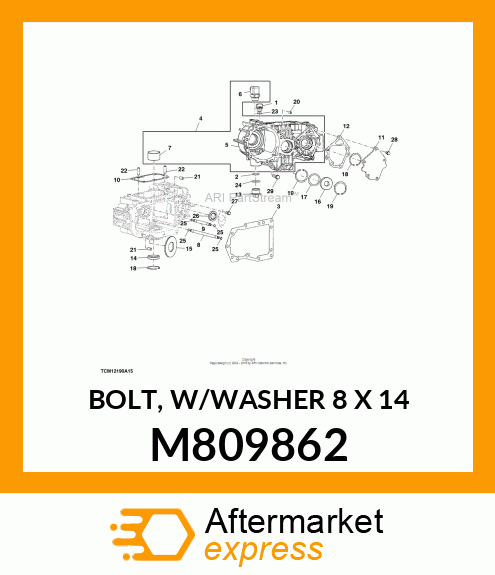 BOLT, W/WASHER 8 X 14 M809862