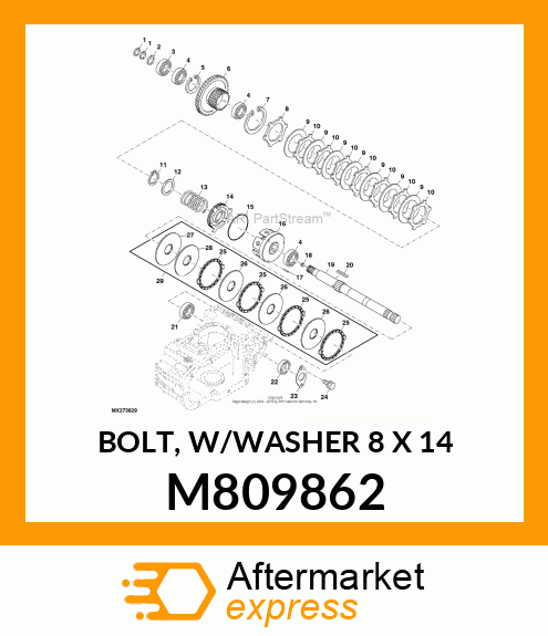 BOLT, W/WASHER 8 X 14 M809862