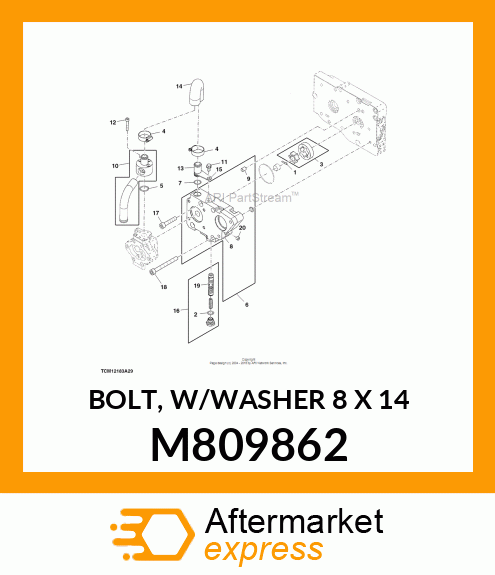 BOLT, W/WASHER 8 X 14 M809862