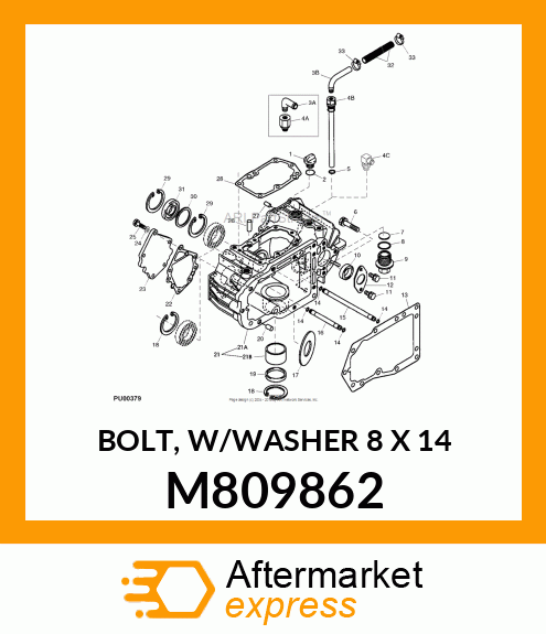 BOLT, W/WASHER 8 X 14 M809862