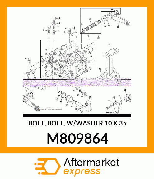 BOLT, BOLT, W/WASHER 10 X 35 M809864