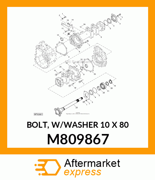 BOLT, W/WASHER 10 X 80 M809867