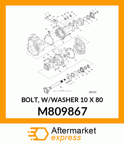 BOLT, W/WASHER 10 X 80 M809867