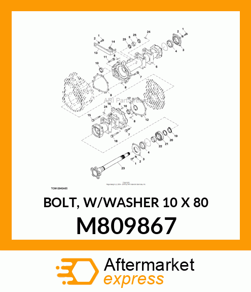 BOLT, W/WASHER 10 X 80 M809867