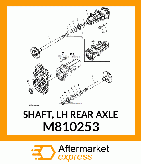 SHAFT, LH REAR AXLE M810253