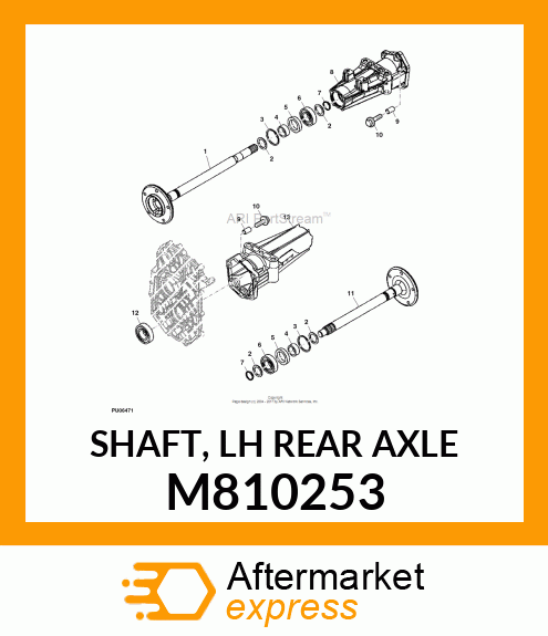 SHAFT, LH REAR AXLE M810253