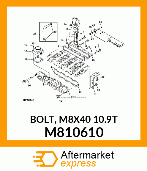 BOLT, M8X40 10.9T M810610