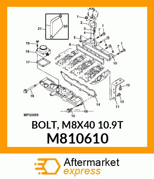 BOLT, M8X40 10.9T M810610