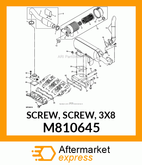 SCREW, SCREW, 3X8 M810645