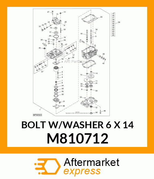 BOLT W/WASHER 6 X 14 M810712