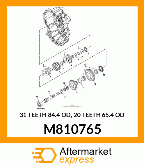 31 TEETH 84.4 OD, 20 TEETH 65.4 OD M810765