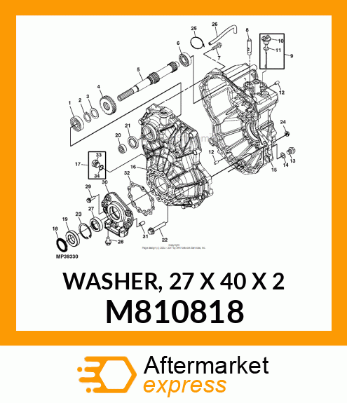 WASHER, 27 X 40 X 2 M810818