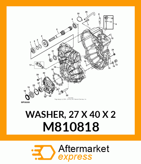 WASHER, 27 X 40 X 2 M810818