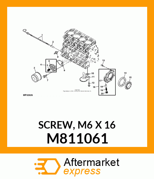 SCREW, M6 X 16 M811061