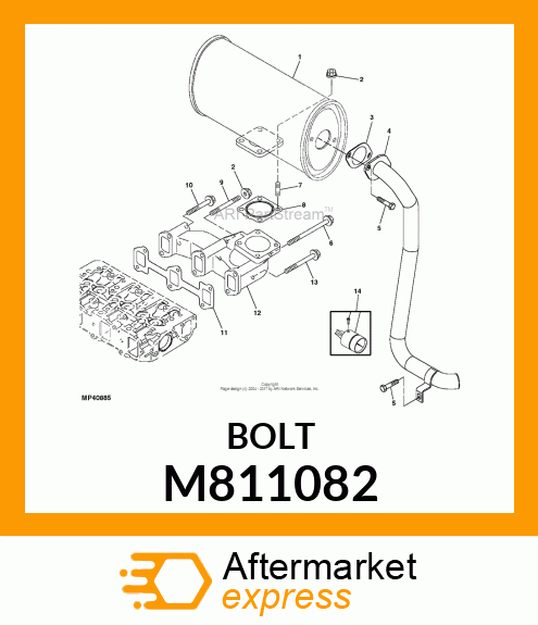 BOLT, M8X80 10.9T M811082