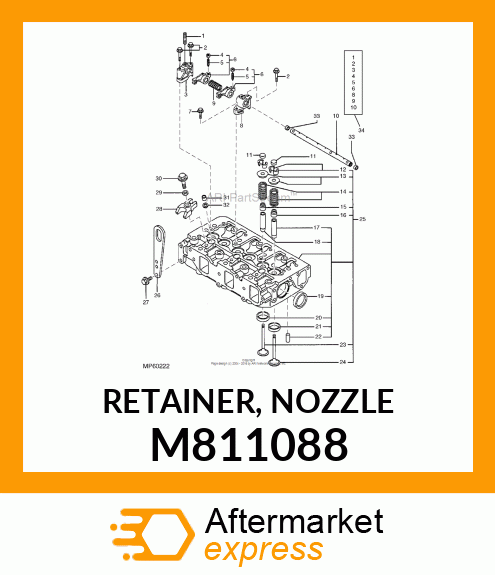 RETAINER, NOZZLE M811088