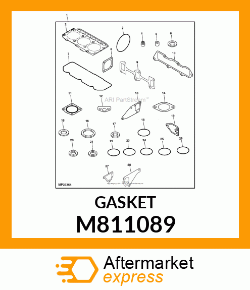 GASKET, SILENCER M811089