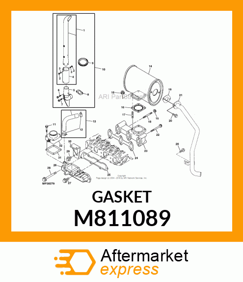 GASKET, SILENCER M811089