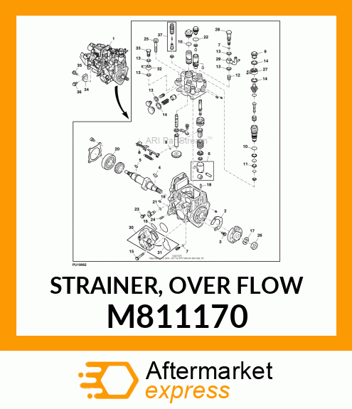 STRAINER, OVER FLOW M811170