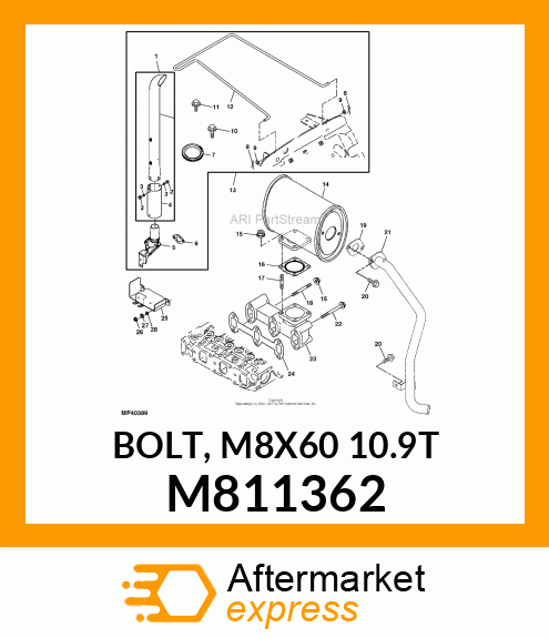 BOLT, M8X60 10.9T M811362