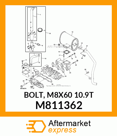 BOLT, M8X60 10.9T M811362