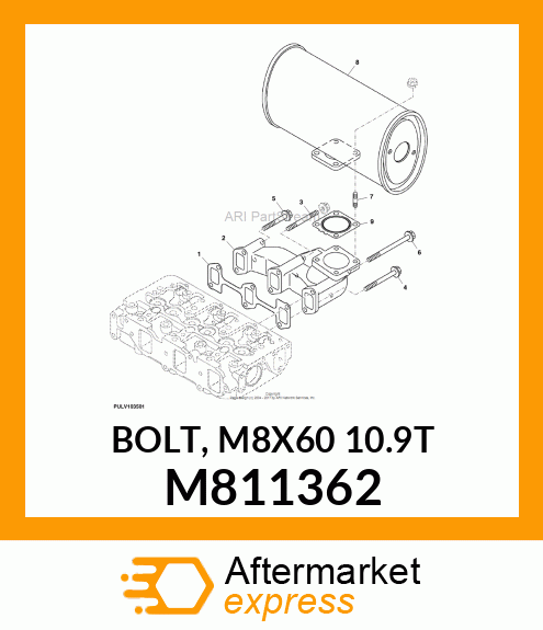 BOLT, M8X60 10.9T M811362