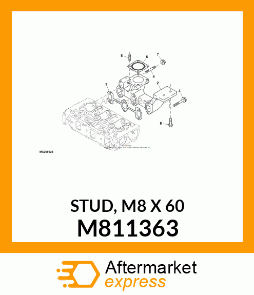 STUD, M8 X 60 M811363