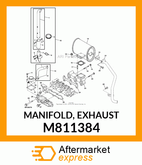 MANIFOLD, EXHAUST M811384