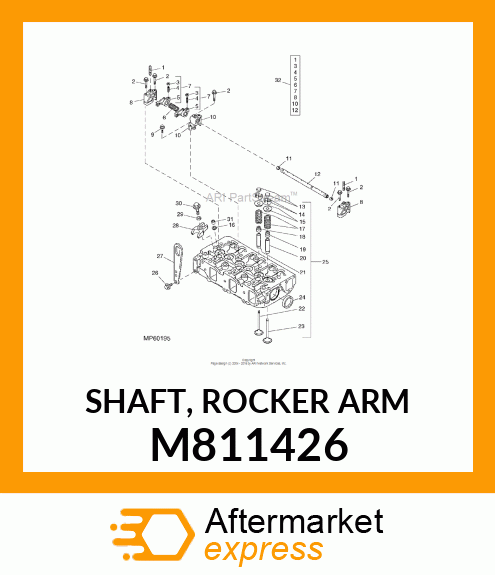 SHAFT, ROCKER ARM M811426