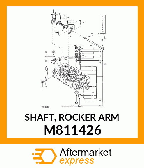 SHAFT, ROCKER ARM M811426