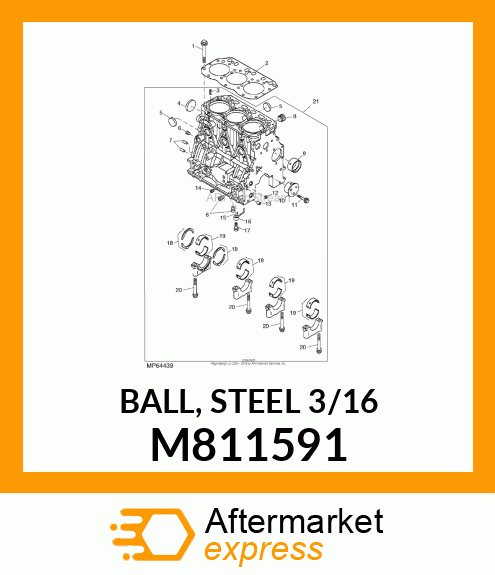 BALL, STEEL 3/16 M811591