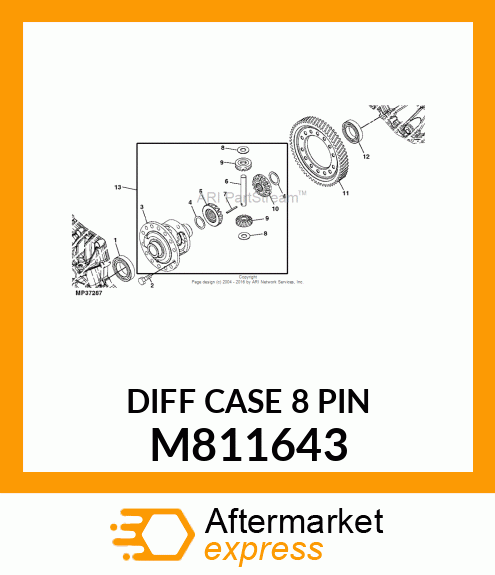 DIFFERENTIAL, DIFF CASE (8 PIN) M811643