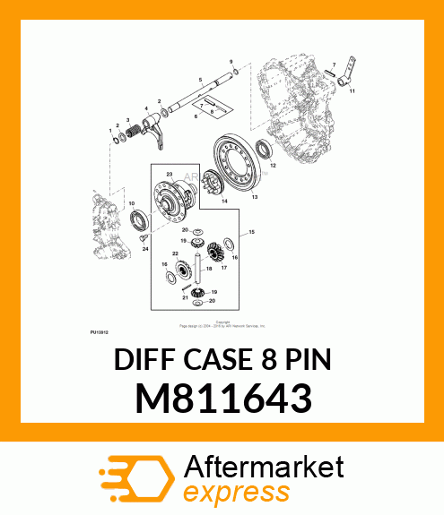 DIFFERENTIAL, DIFF CASE (8 PIN) M811643