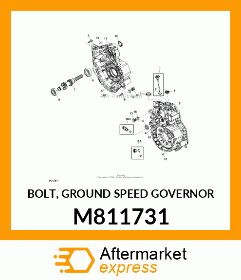 BOLT, GROUND SPEED GOVERNOR M811731