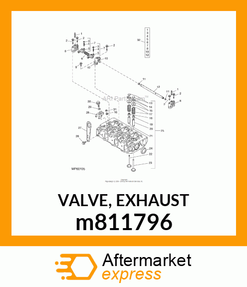 VALVE, EXHAUST m811796