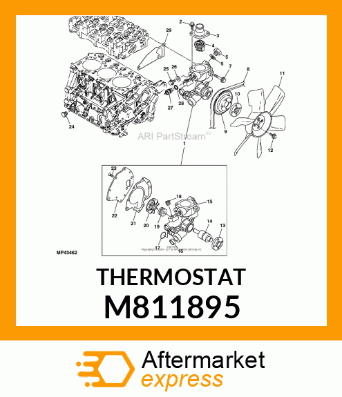 THERMOSTAT, 71 DEGREE C 160 DEGREE M811895